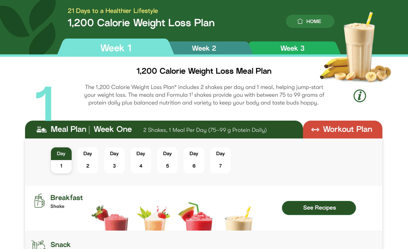 21 Day Meal and Workout Plan